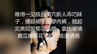 难得一见极品美穴新人乖巧妹子，撩起裙子没穿内裤，翘起完美屁股菊花吸烟，拿出玻璃黄瓜爆菊花，掰穴极度诱惑