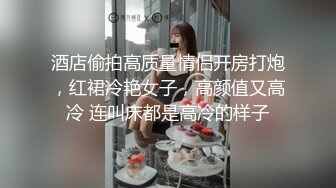 酒店偷拍高质量情侣开房打炮，红裙冷艳女子，高颜值又高冷 连叫床都是高冷的样子