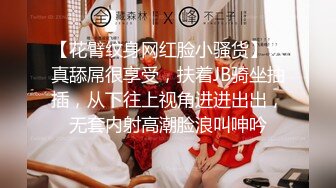 【花臂纹身网红脸小骚货】认真舔屌很享受，扶着JB骑坐抽插，从下往上视角进进出出，无套内射高潮脸浪叫呻吟